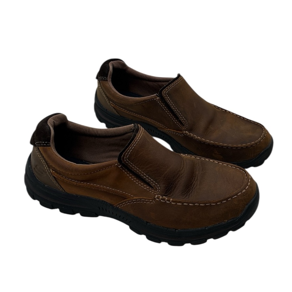 Skechers Men's Brown Slip-On Shoes Relaxed Fit Braver - Rayland Size 8.5